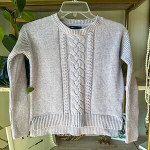 Gap Kids Preppy Lavender Gray Cable Knit Crewneck Sweater, Girls Medium/8Y